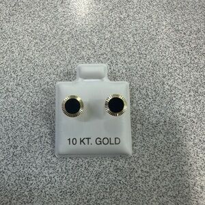 10 KT Gold Black Earrings